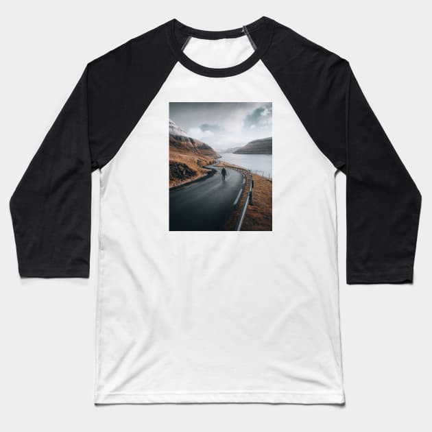 Faroe Islands Freeway Baseball T-Shirt by withluke